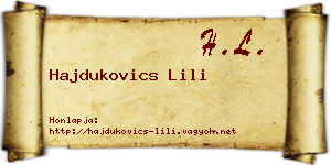 Hajdukovics Lili névjegykártya